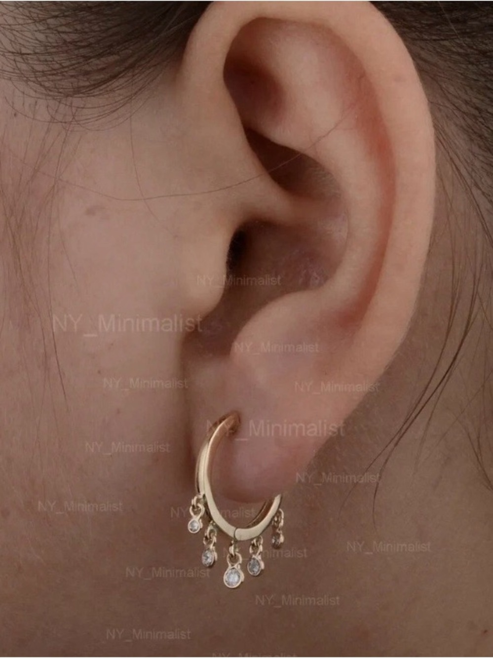 NWOT 14k solid gold diamonds
Hoop Earrings